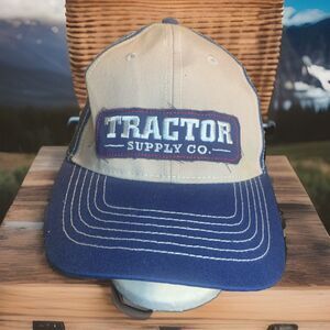 Tractor Supply Company Co Mesh Trucker Adjustable Hat Cap Men Women Blue Beige